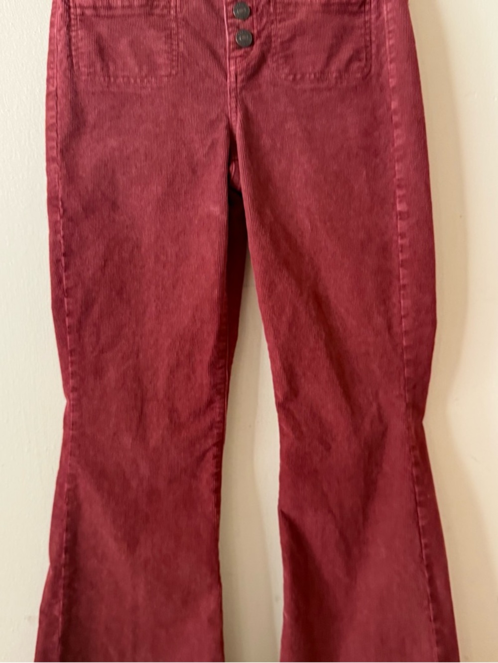 American Eagle Corduroy Pants Womens  Super High Rise Flare Retro Hippie SZ 2 - Picture 4 of 9